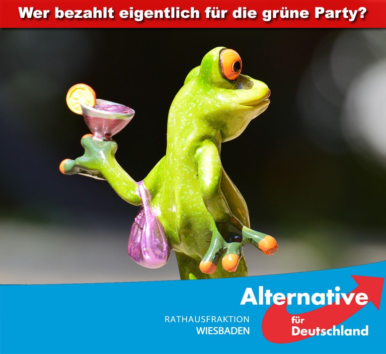 Frosch AfD Wiesbaden wer bezahlt die Partys der grünen