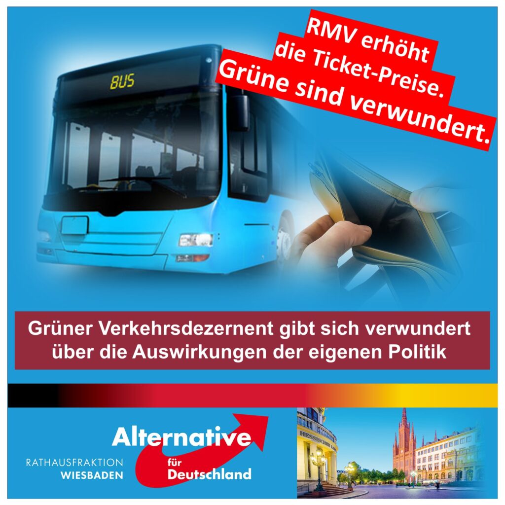 GRÜNE VERKEHRSDEZERNENTEN GEBEN SICH VERWUNDERT ÜBER RMV-PREISERHÖHUNG