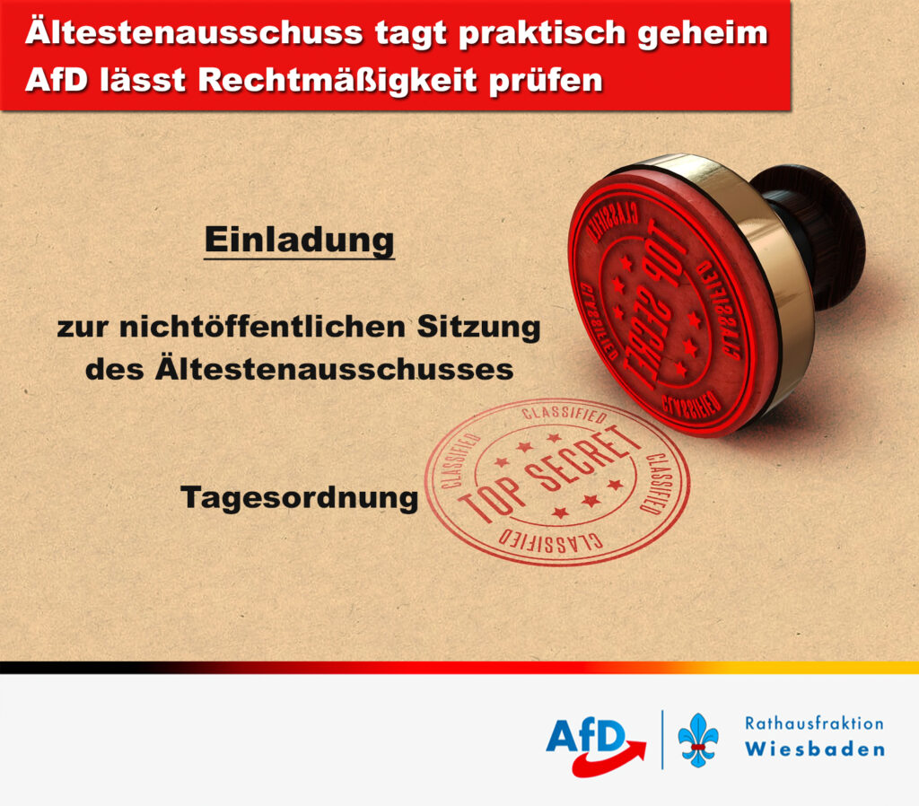 Ältestenausschuss tagt praktisch geheim - AfD lässt Rechtmäßigkeit prüfen