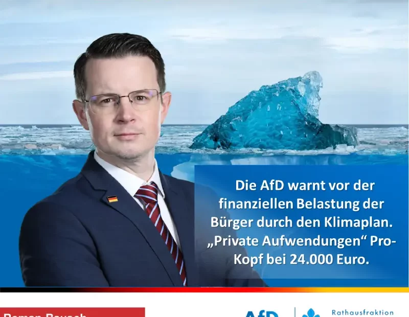 AfD-Fraktion kritisiert Klimaplan als finanzpolitischen Wahnsinn